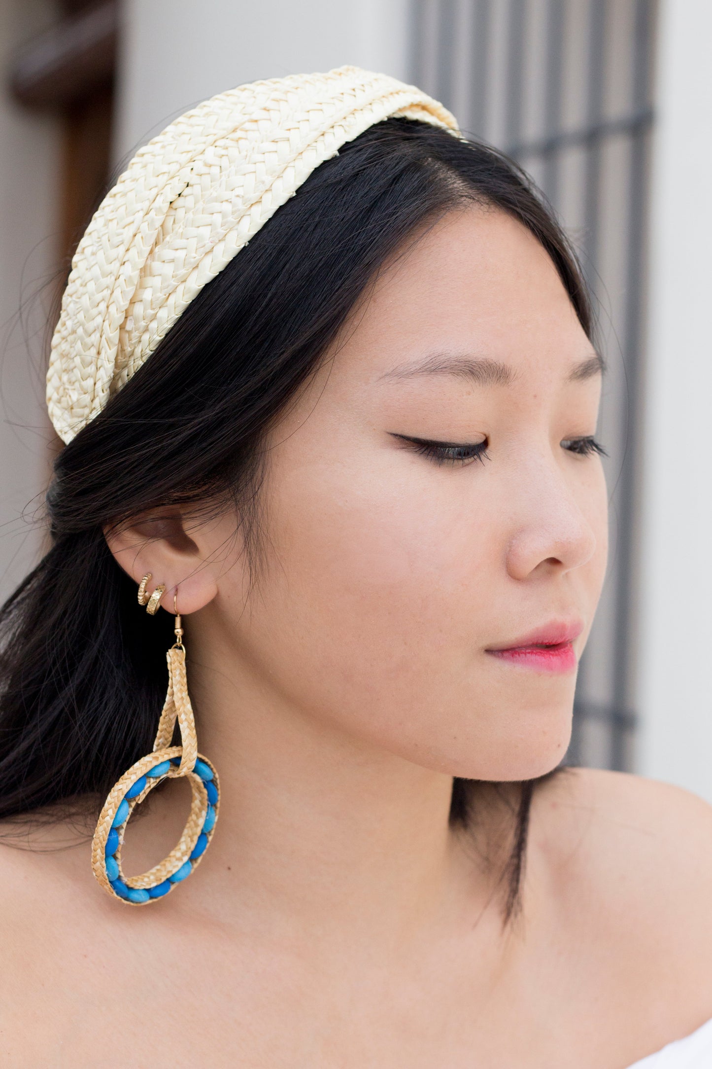 natural straw headband