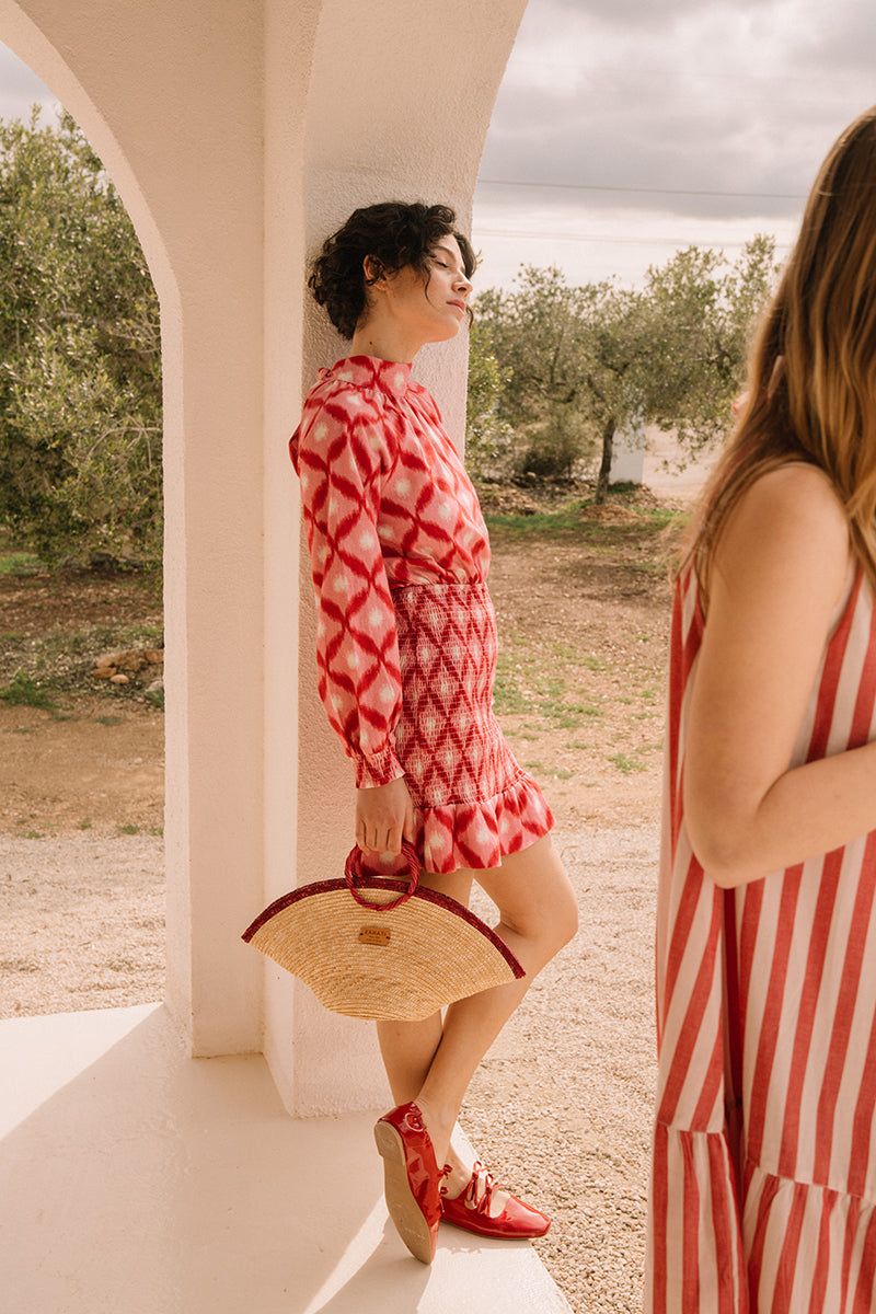 Hat bag mini sisi burdeos