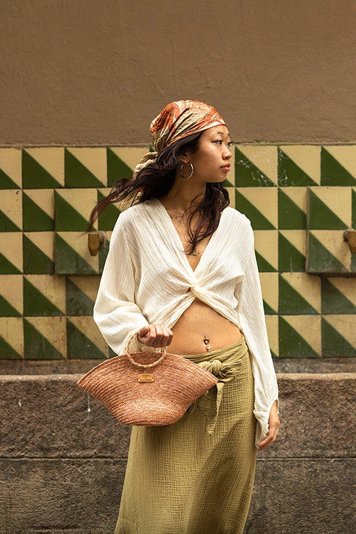 Wheat Straw Mini Hatbag