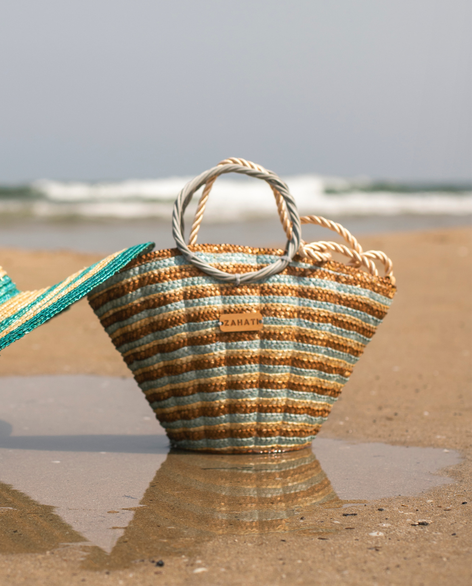 Bolso mini Shelly tricolor marrón - Zahati