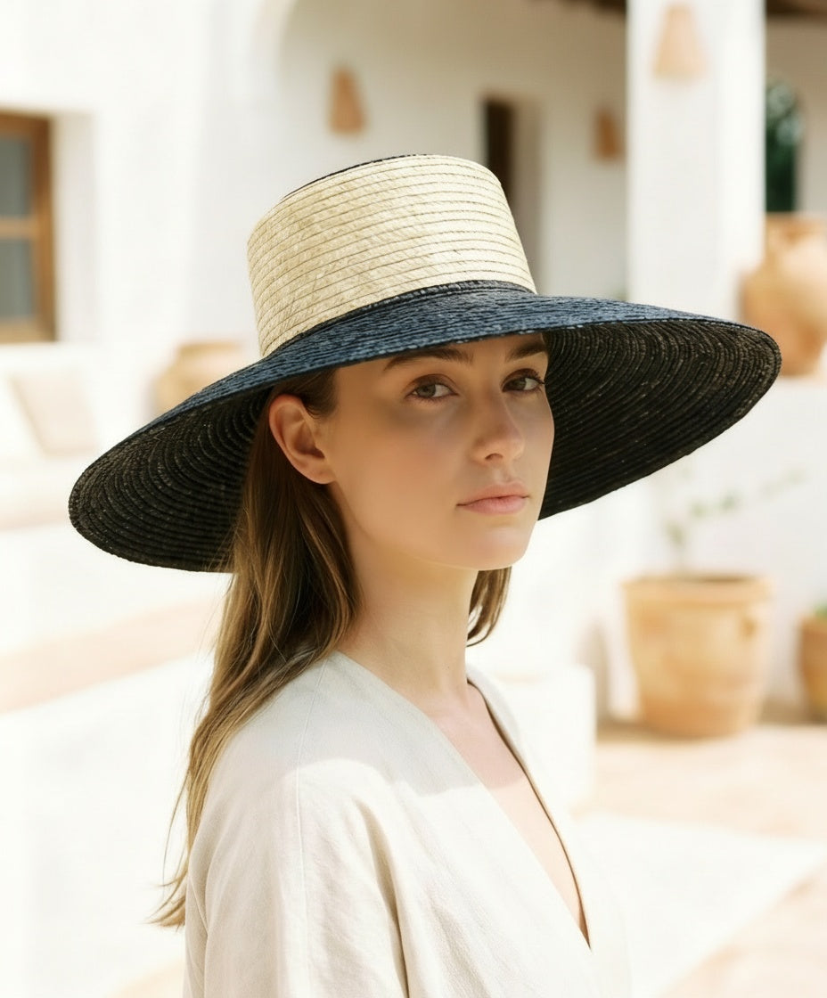 Sombrero Cuchi bicolor negro y natural