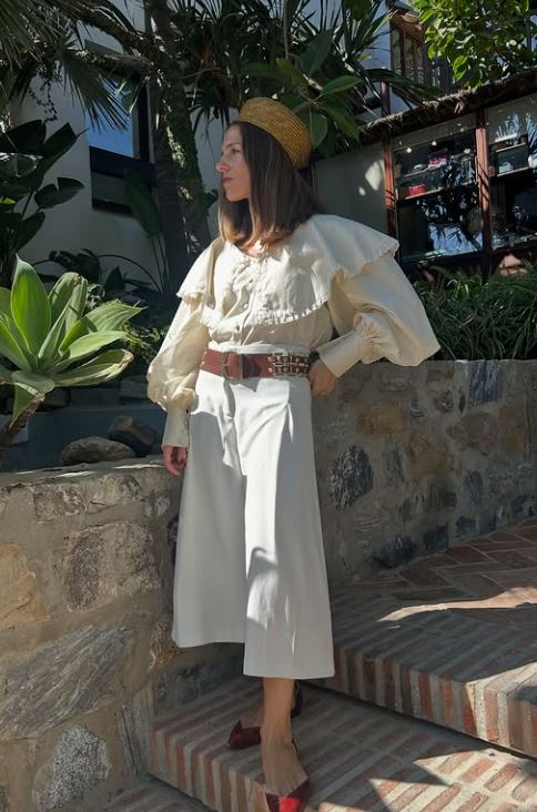 Boina Olivia de rafia dorada