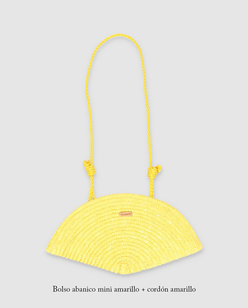 Cordón bolso abanico amarillo