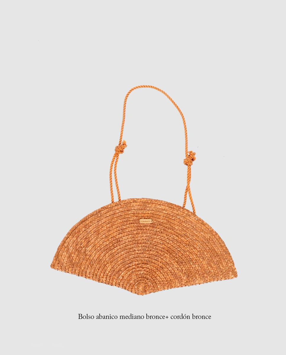 Cordón bolso abanico bronce