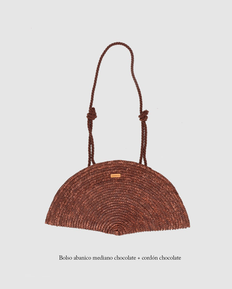Cordón bolso abanico chocolate