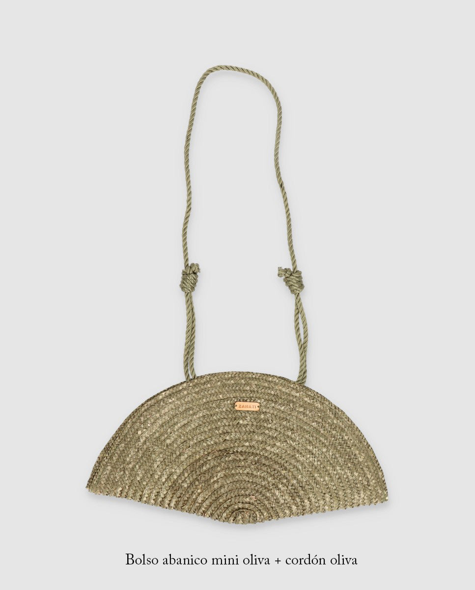 Cordón bolso abanico oliva