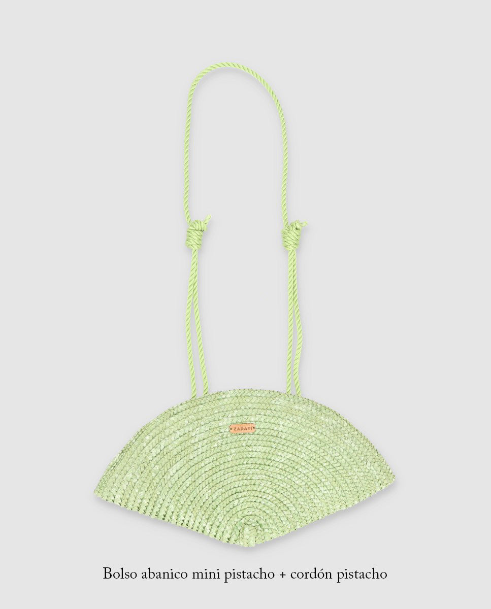 Cordón bolso abanico pistacho