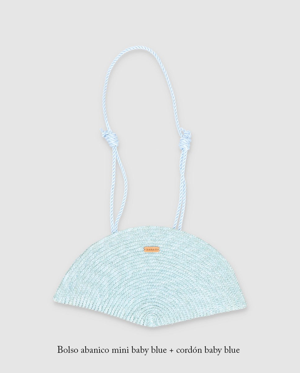 Cordón bolso abanico baby blue