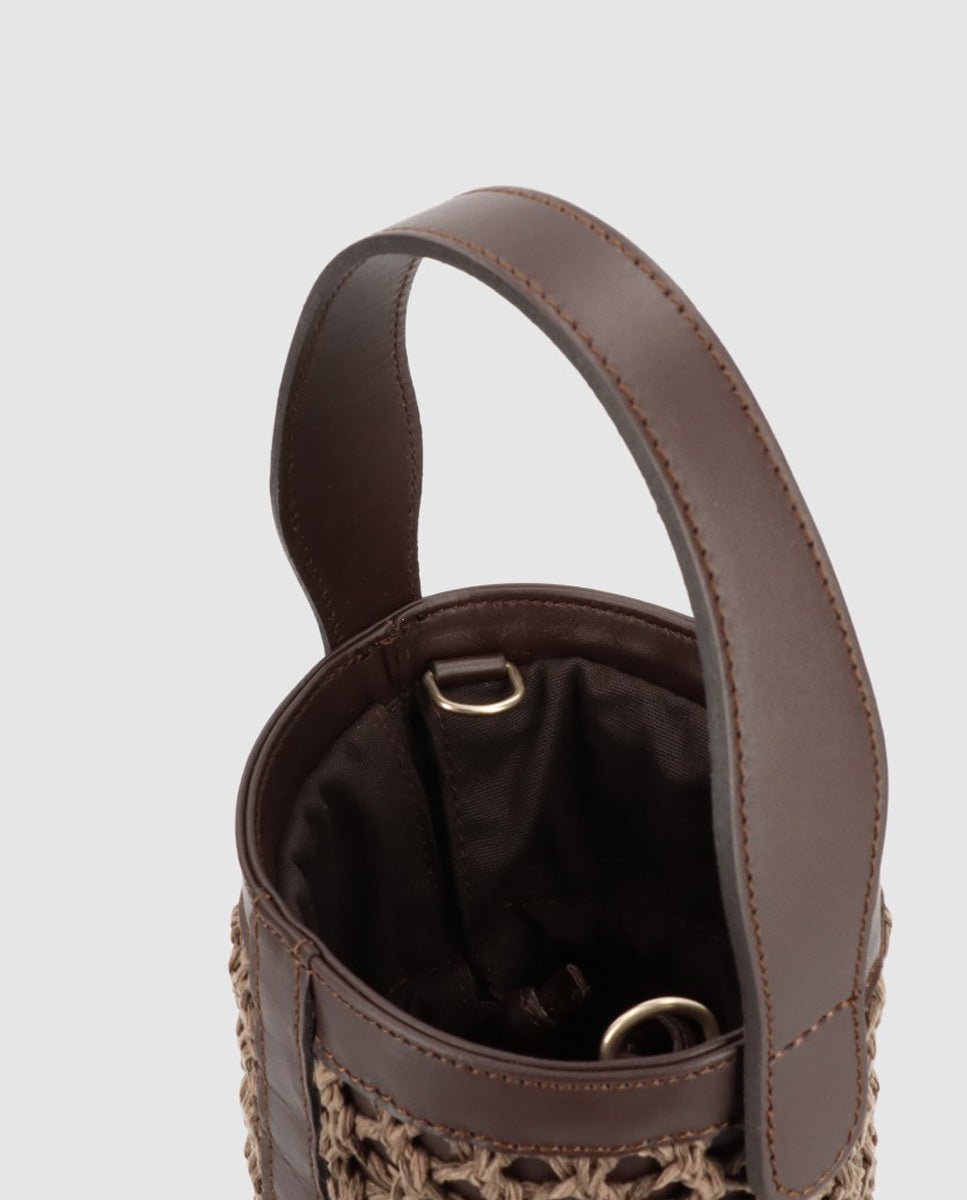 Bolso cubo Zig Zag chocolate + marrón