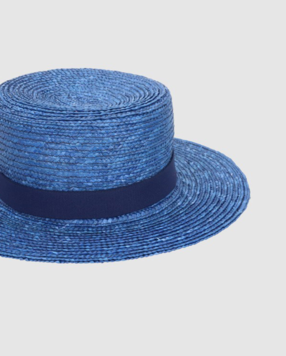 Canotier straw hat low cup brim S color