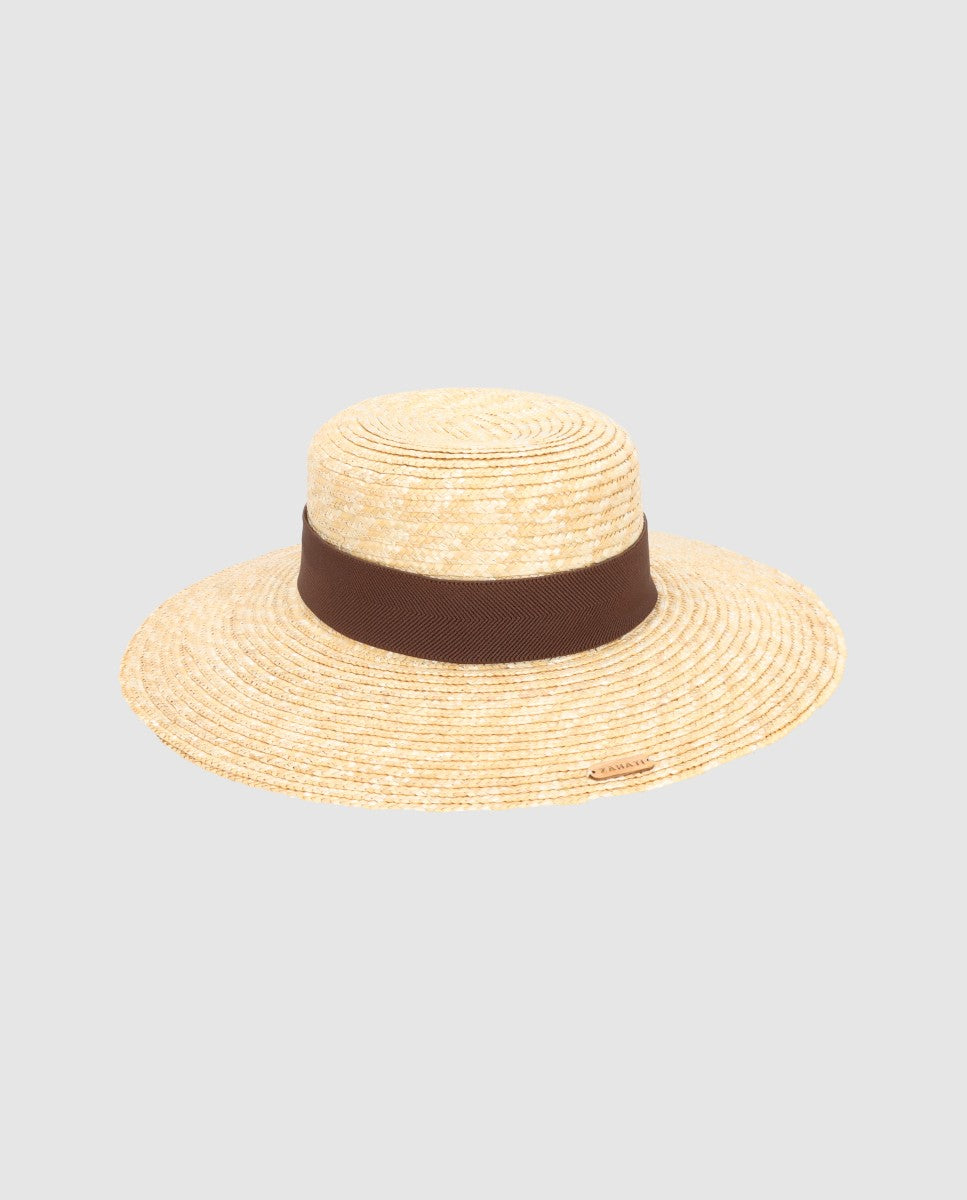 Cinta sombrero exterior chocolate ancha