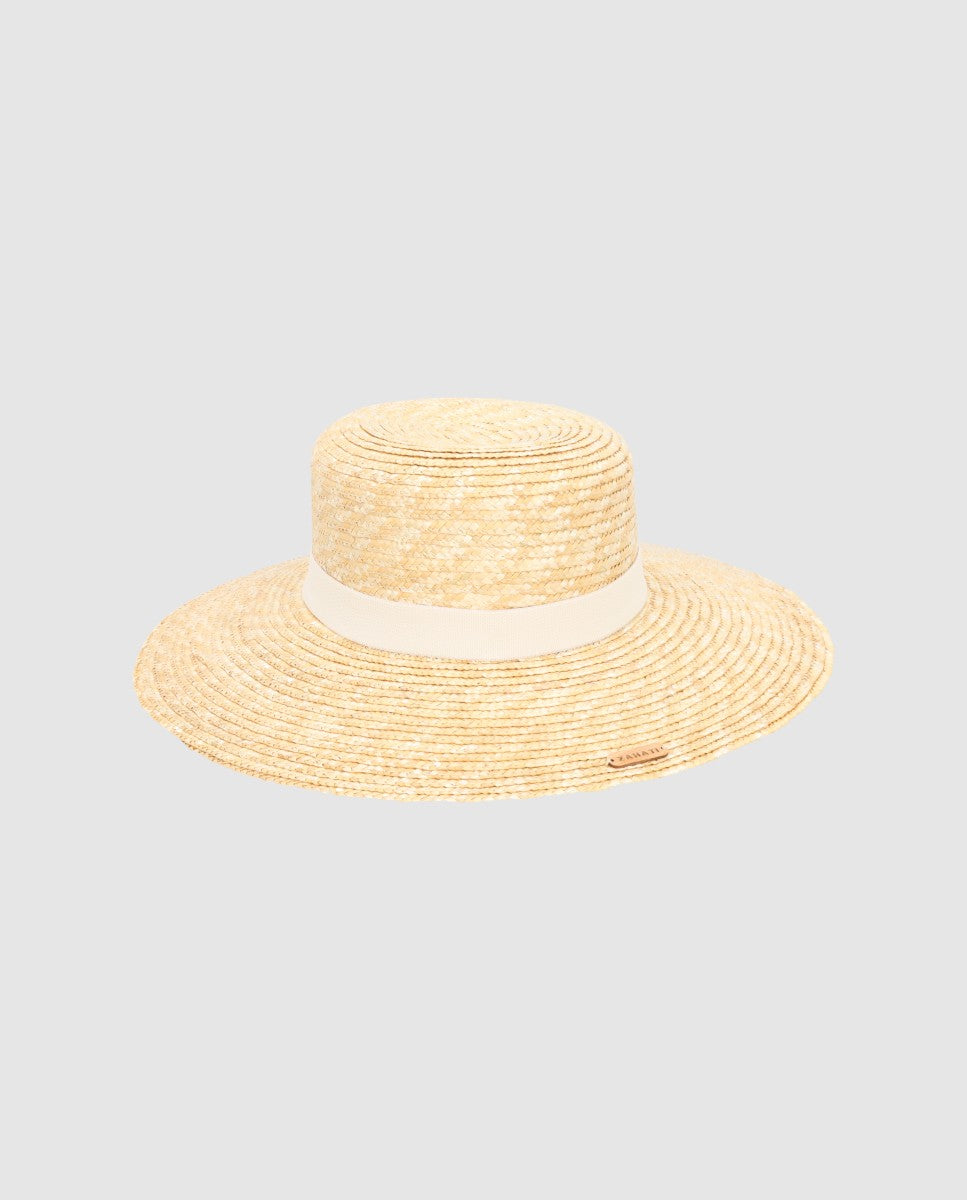 Cinta sombrero exterior blanco roto fina