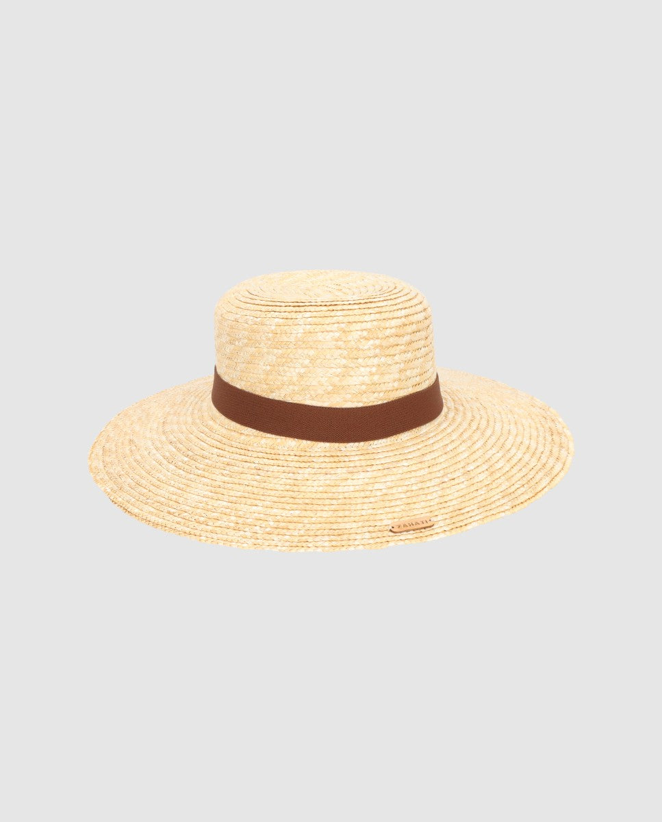 Cinta sombrero exterior chocolate fina