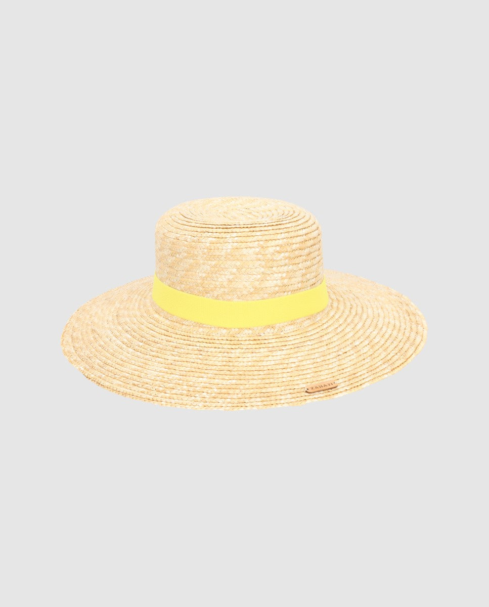 Cinta sombrero exterior amarillo fina