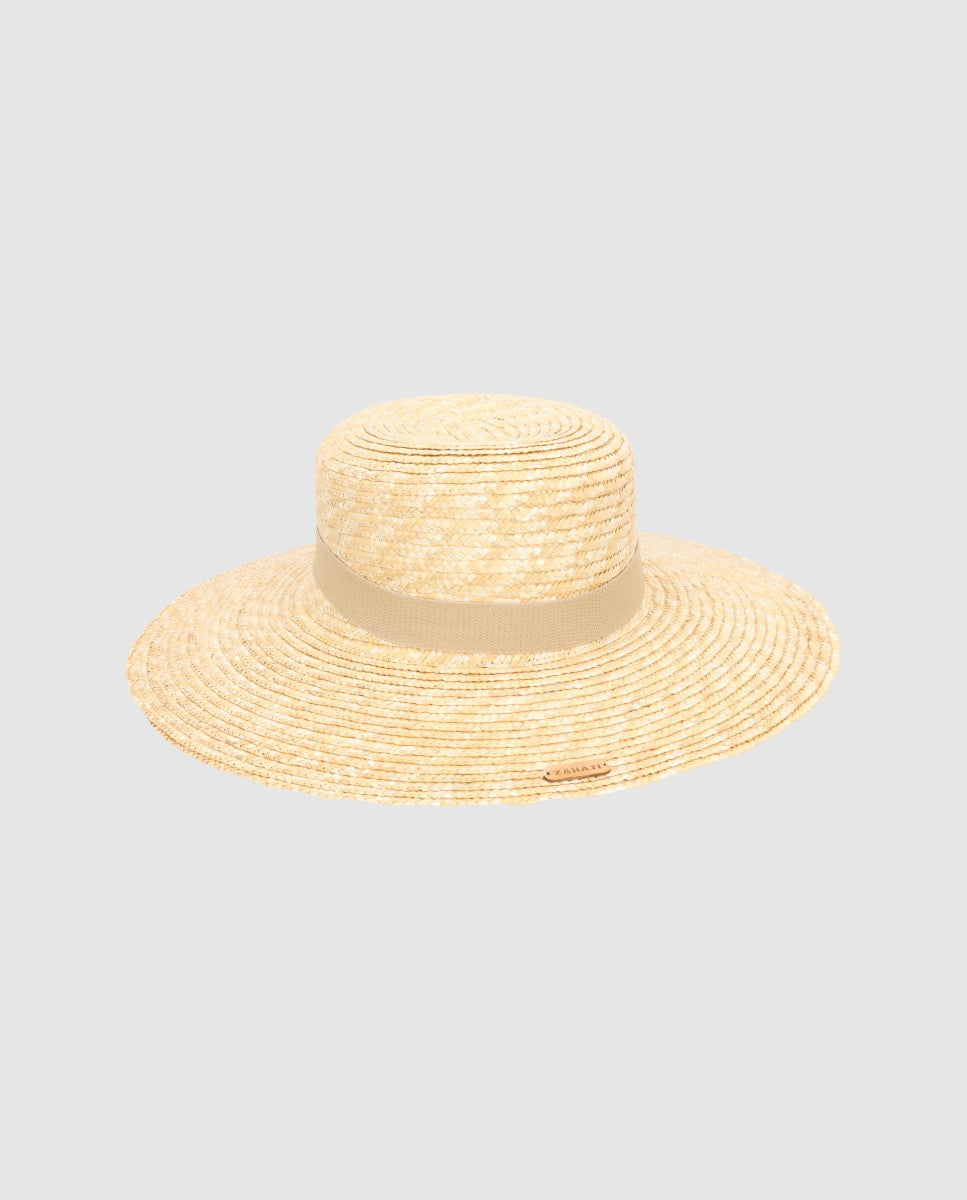 Cinta sombrero exterior topo fina