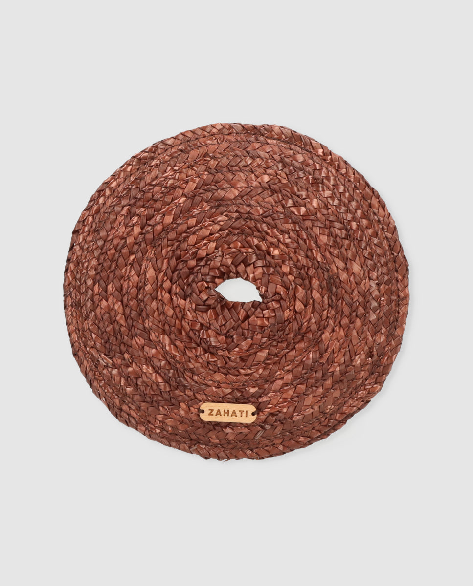 Coletero aro de paja chocolate