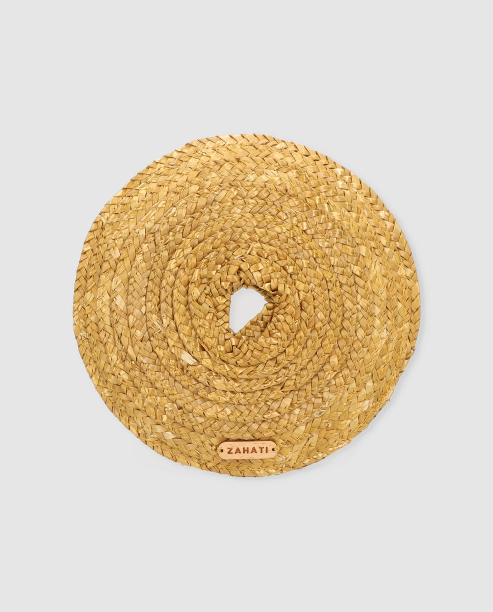 Coletero aro de paja dorado