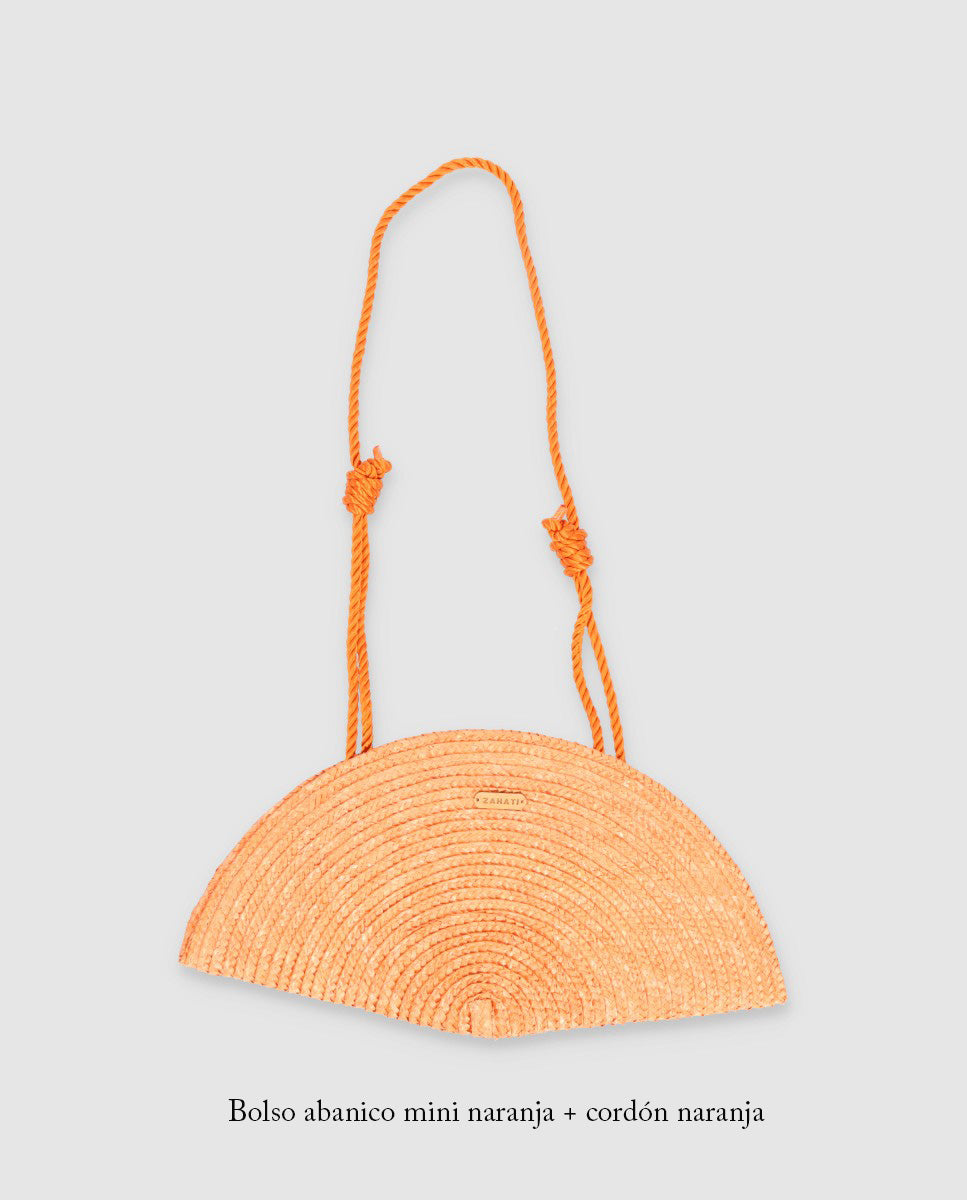 Cordón bolso abanico naranja