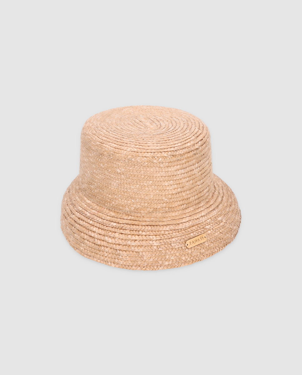 Chapeau Courbe en Paille de Blé Cuchi Marron