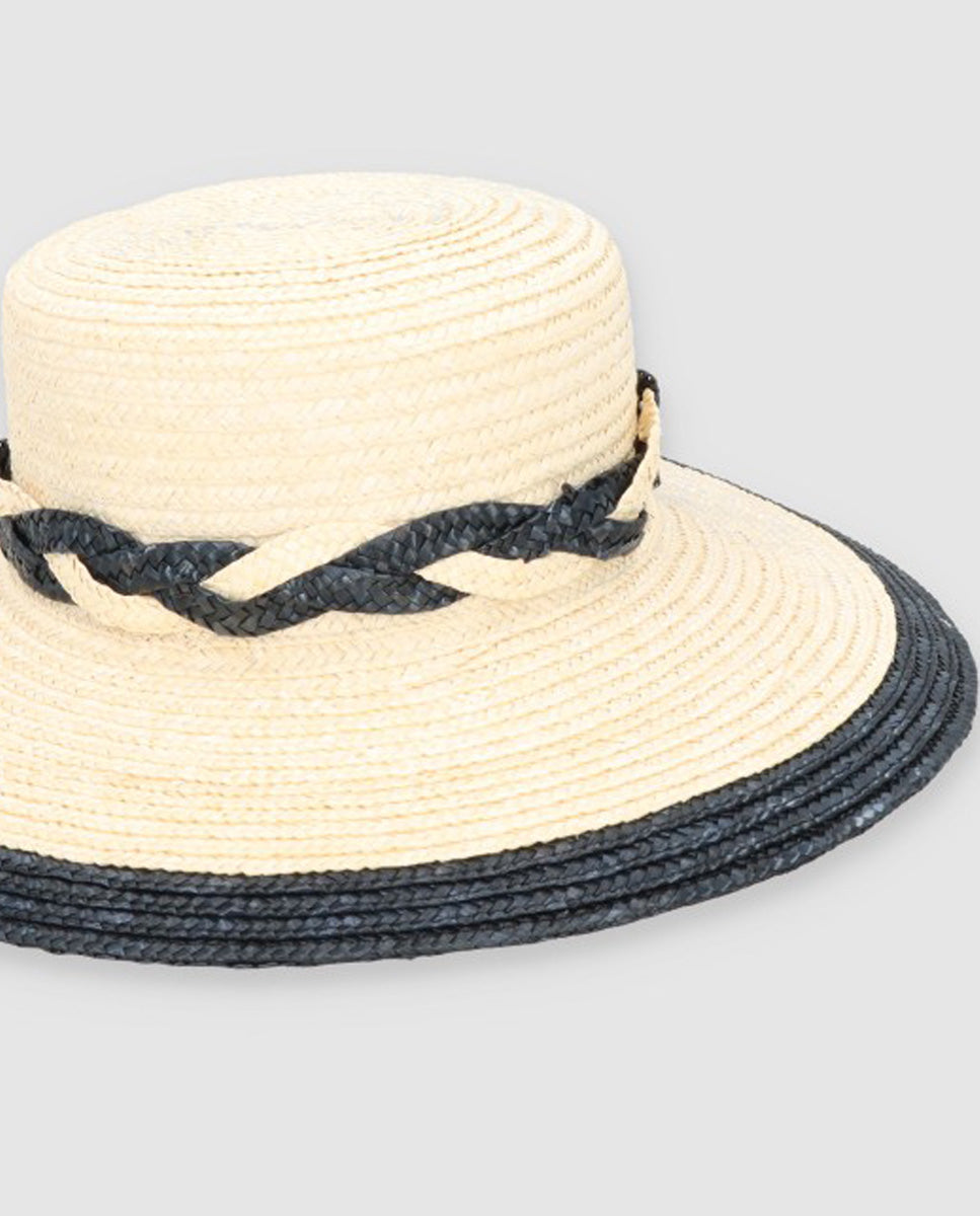Sombrero Cuchi braid blanco roto y negro