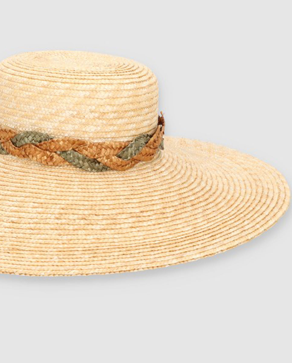 Sombrero Cuchi braid bicolor camel-oliva
