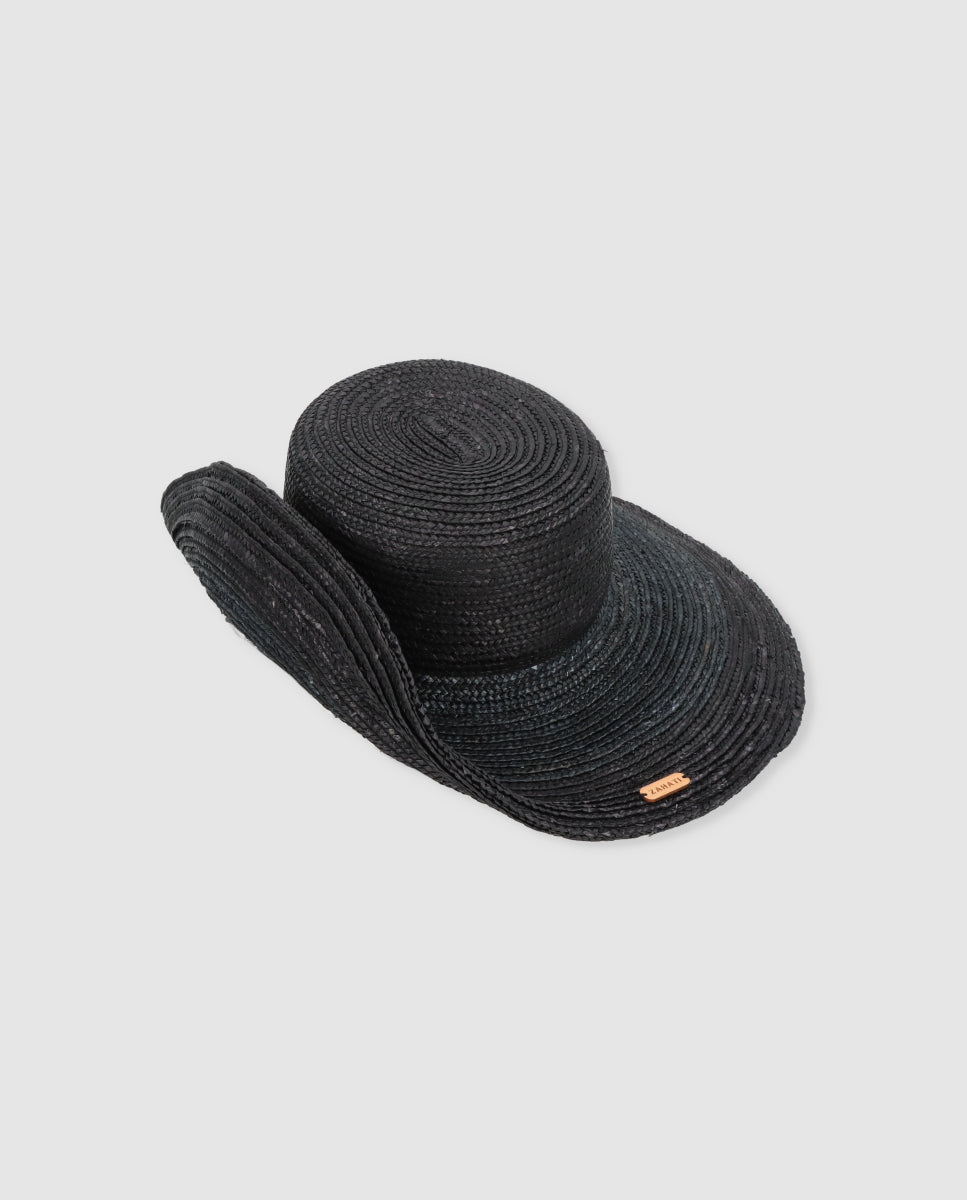 Pamela de paja Cuchi Upbrim negro ala M