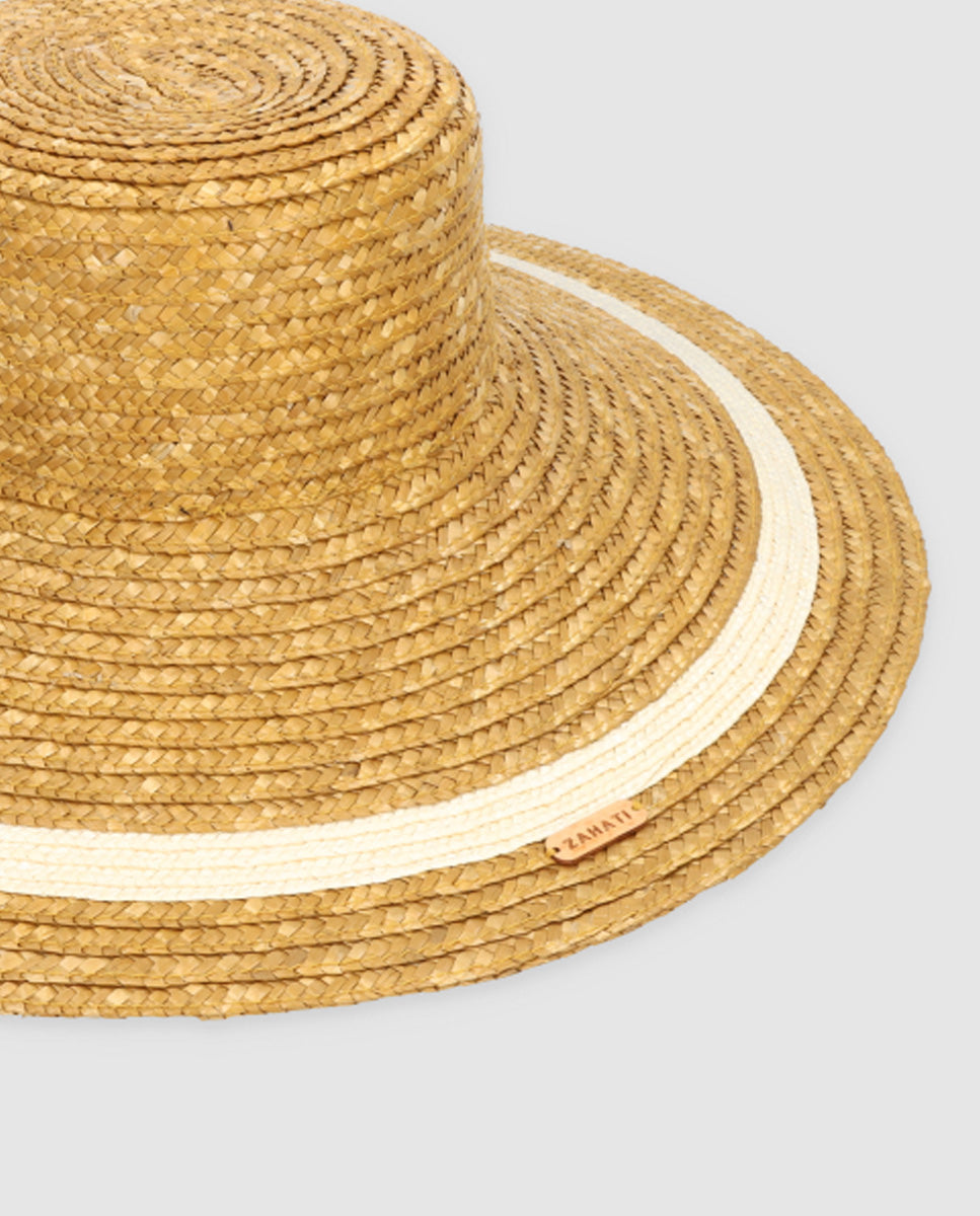 Sombrero Cuchi Sun Stripes — Dorado & Blanco roto