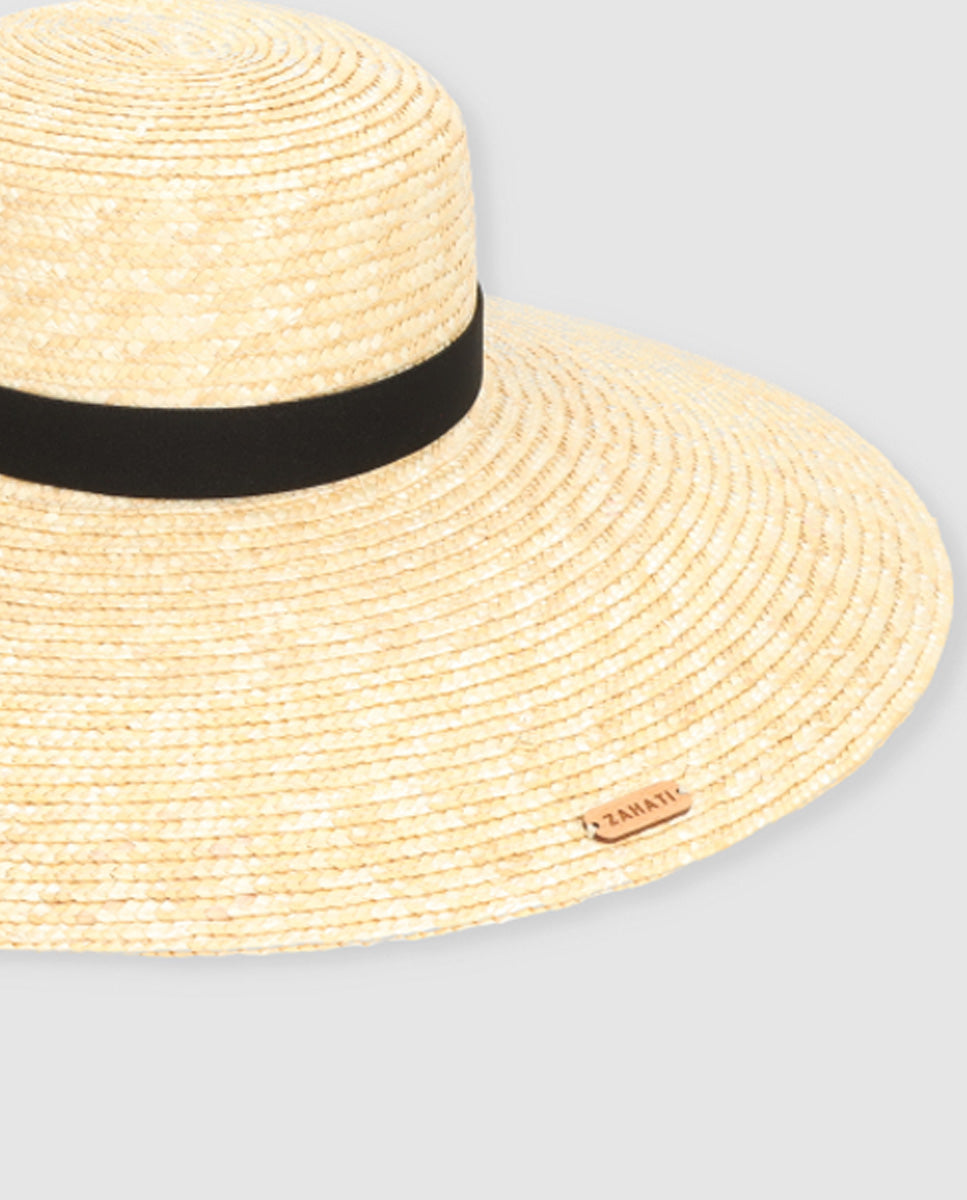 Cuchi straw hat with L brim natural