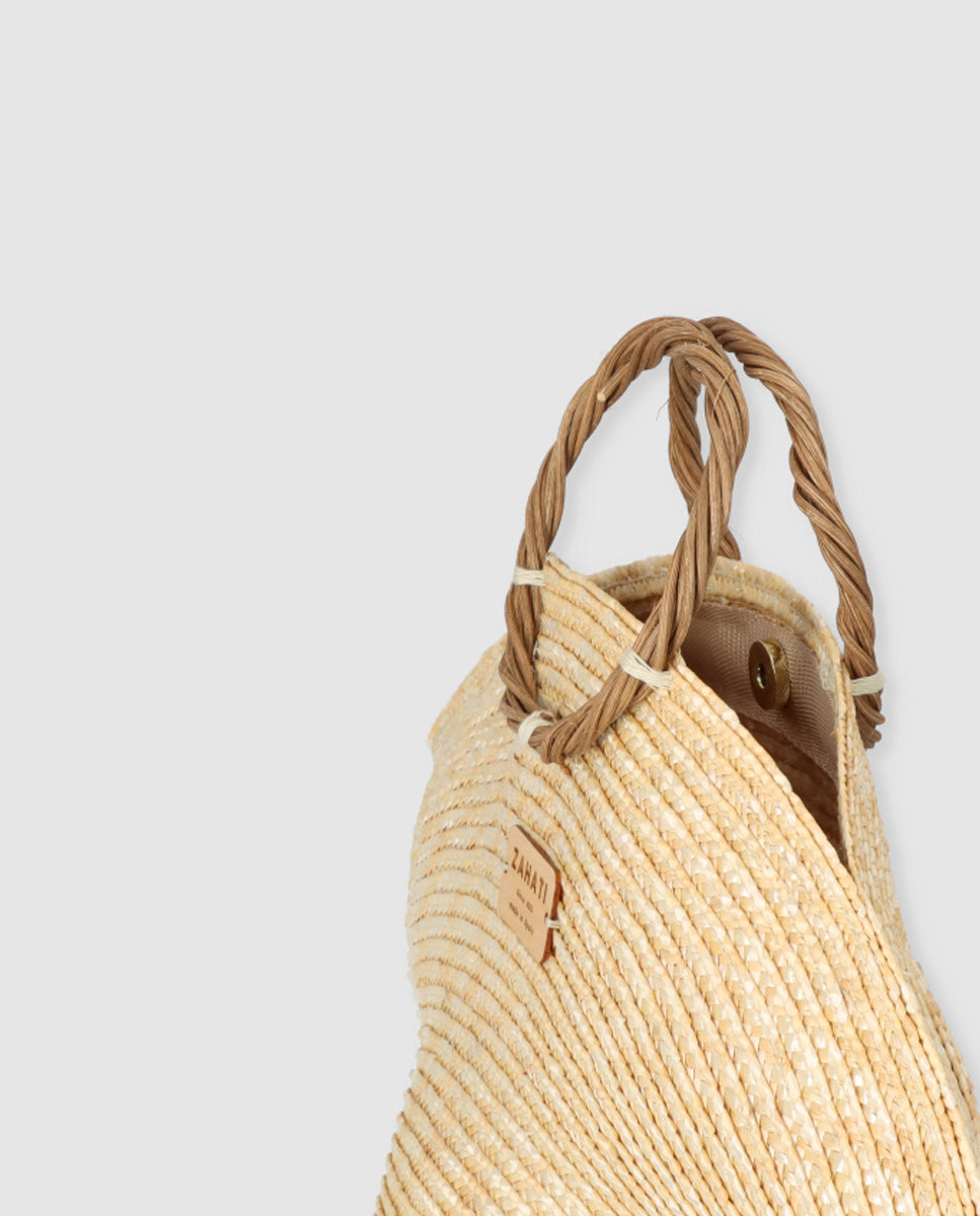 Hatbag Mini de paja de trigo Natural