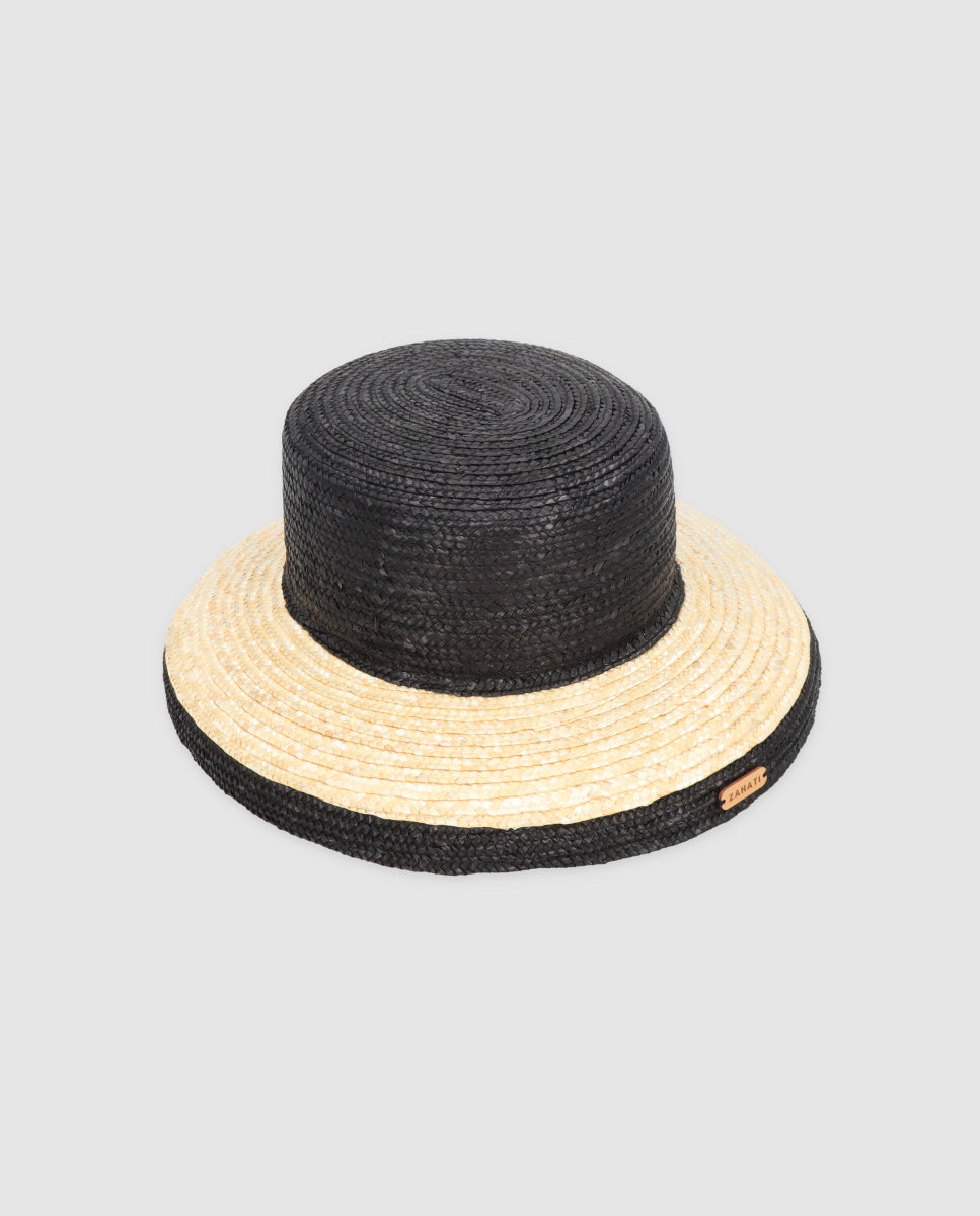 Chapeau Courbe en Paille de Blé Cuchi Marron
