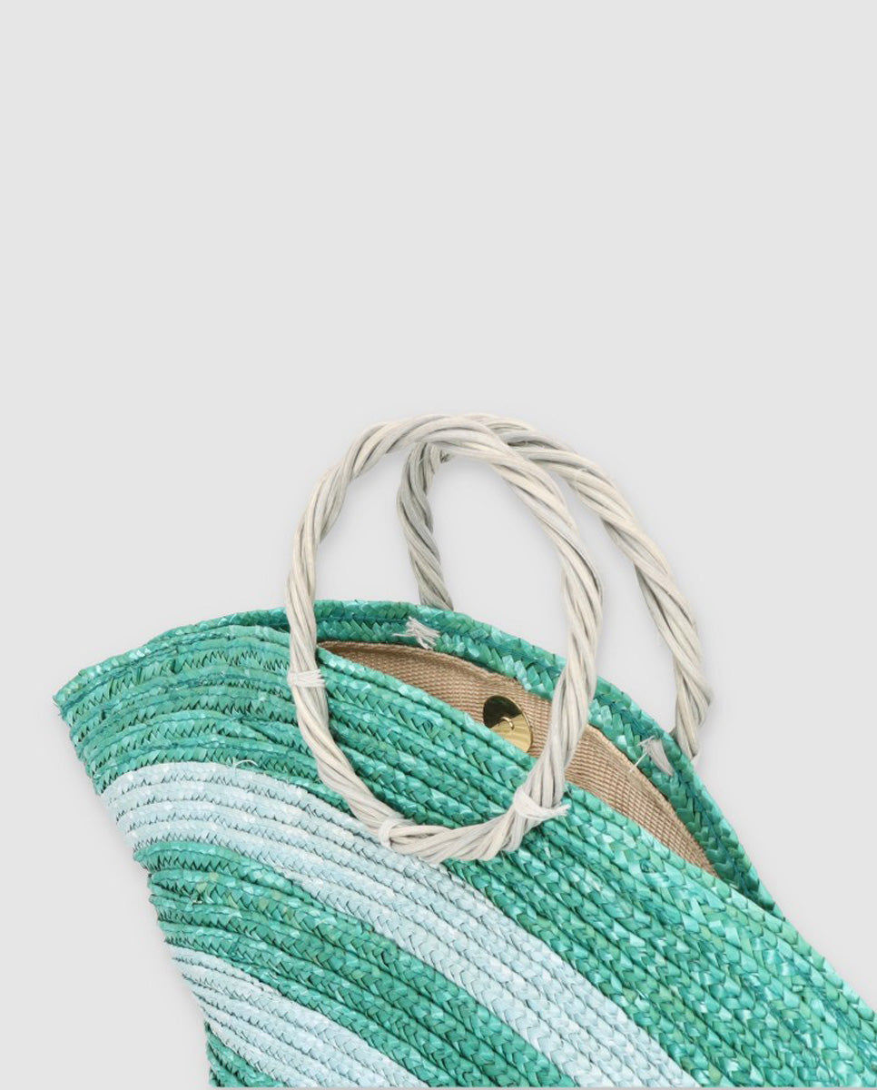 Hat bag mini cebra turquesa