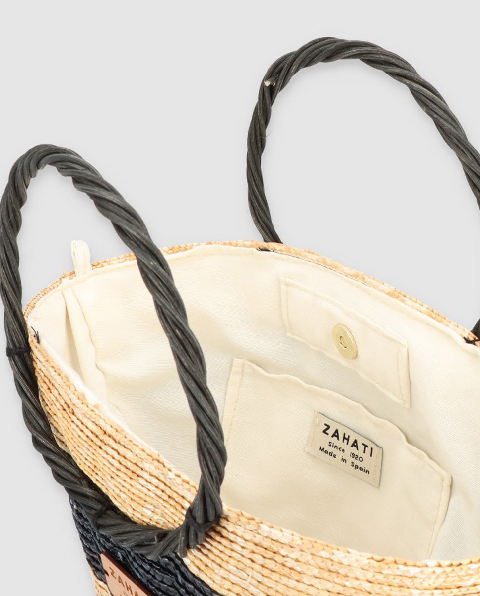 Bolso maxi shelly L bicolor negro