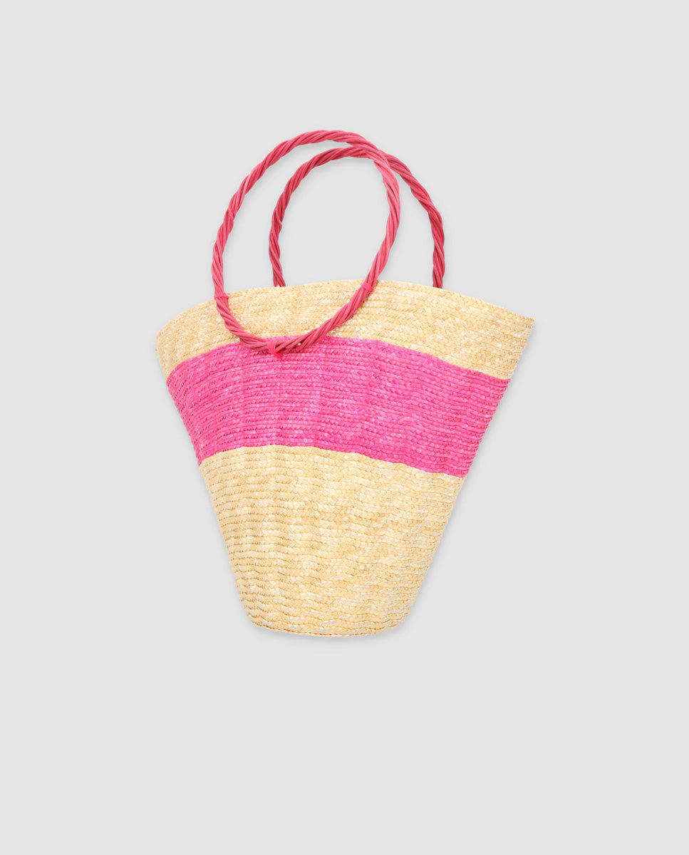 Bolso maxi shelly L bicolor fucsia