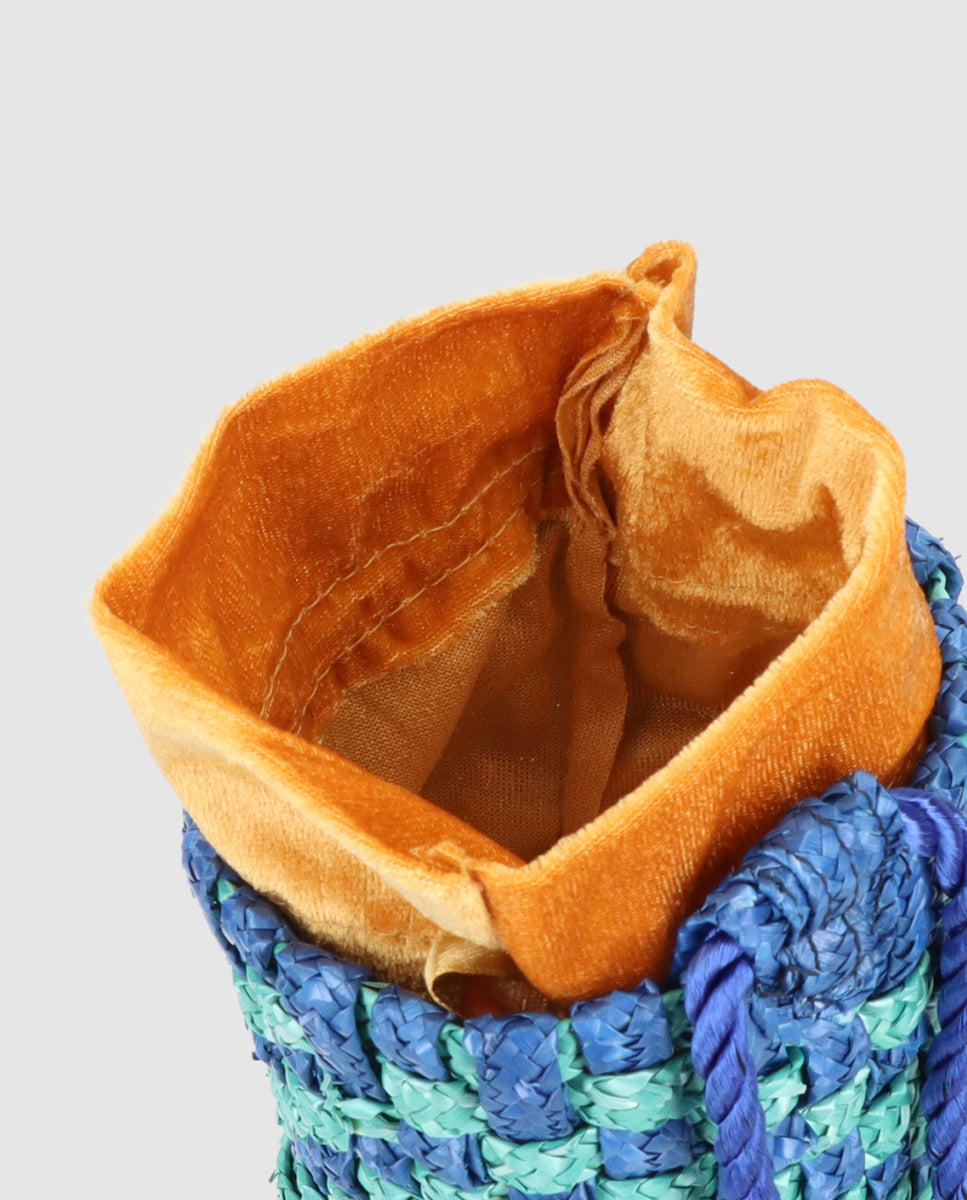 Bolso Tubito Tris-Tras Azul + Turquesa