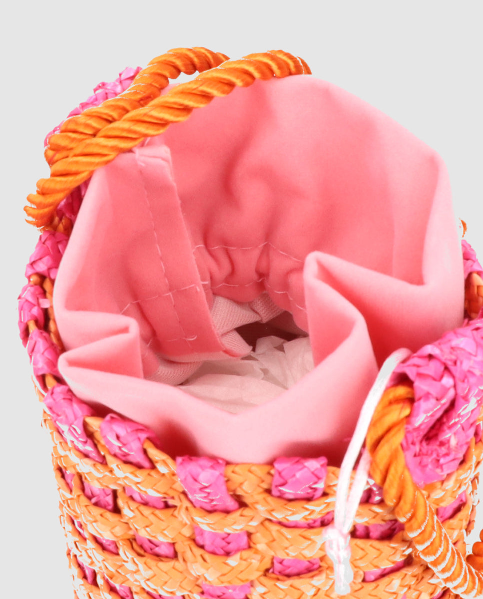 Bolso Tubito Tris-Tras Rosa + Naranja
