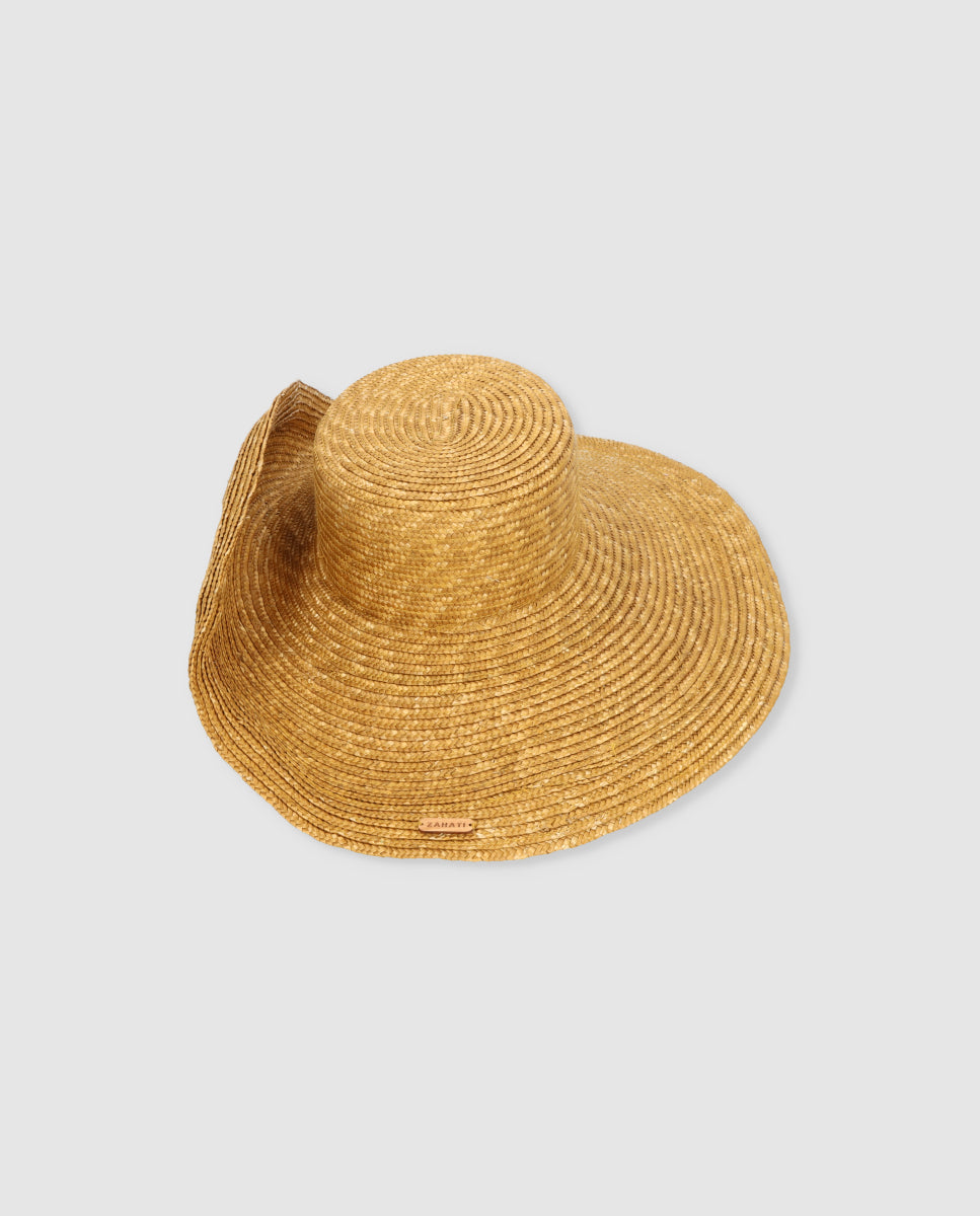 Pamela de paja Cuchi Upbrim dorado ala L