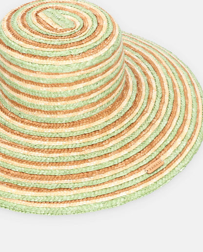 Sombrero Cuchi tricolor pistacho ala M