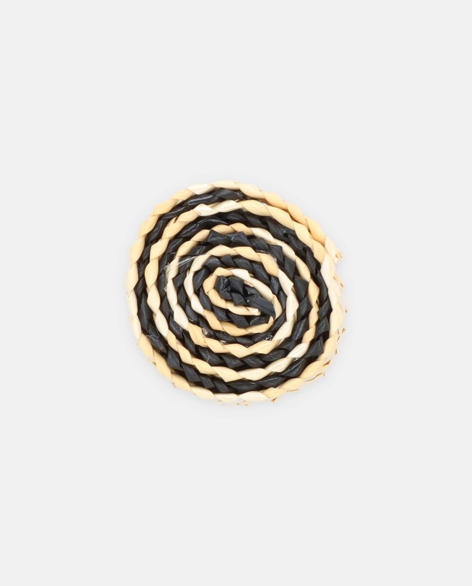 Anillo piruleta espiral bicolor negro - ZAHATI