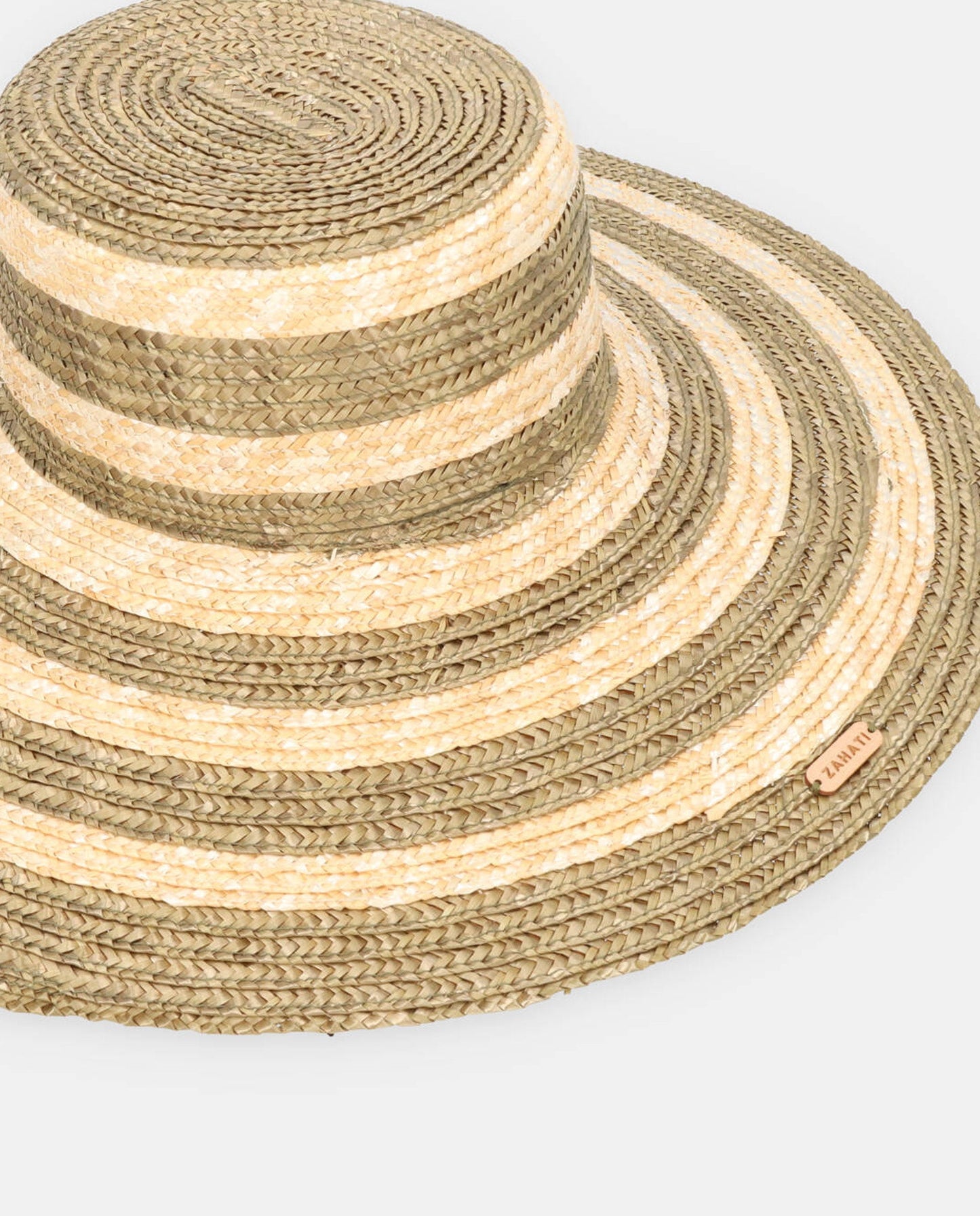 Sombrero Cuchi cebra natural-oliva ala L