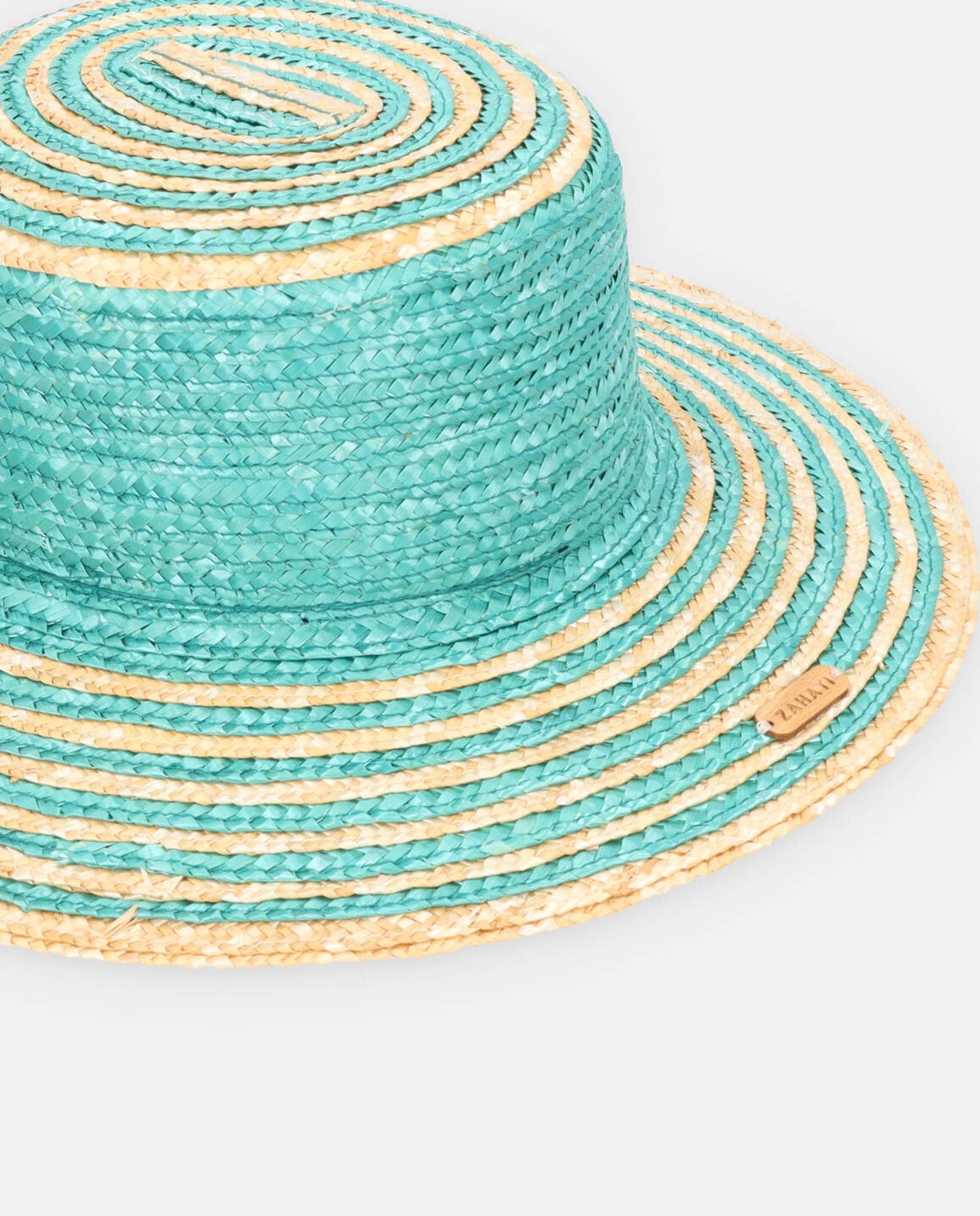 Sombrero Cuchi espiral verde agua-natural ala S