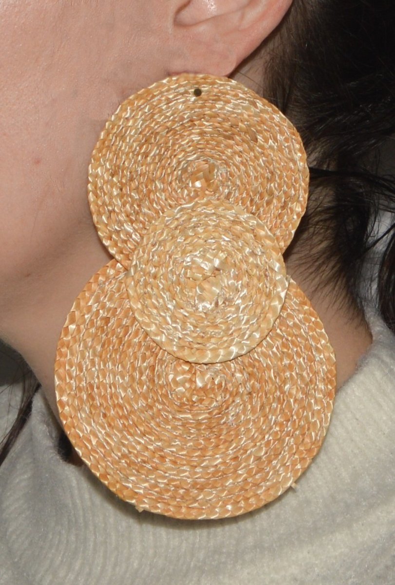 Pendientes de paja Maxi-Naturales - ZAHATI