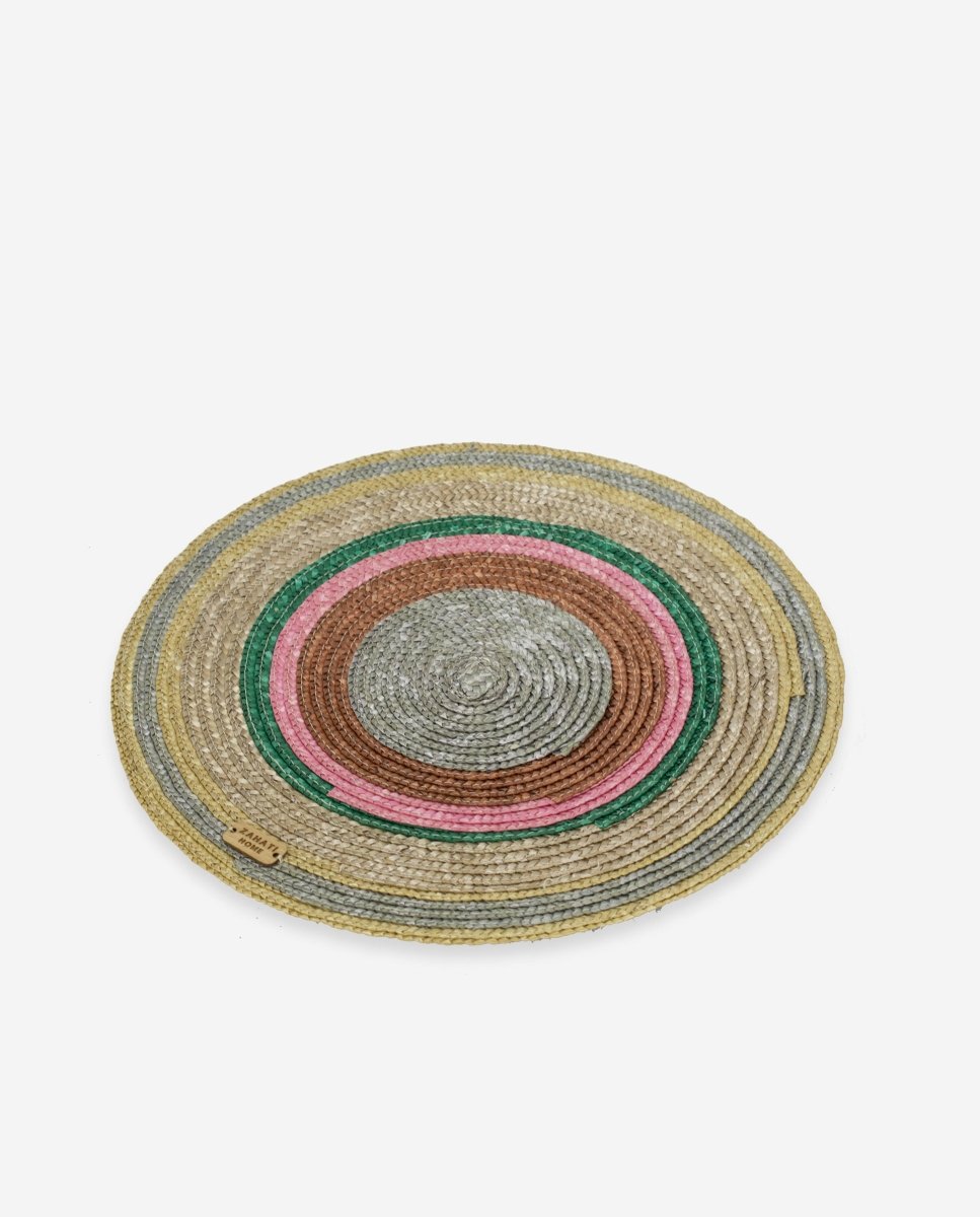 Plato colorines paja natural - ZAHATI