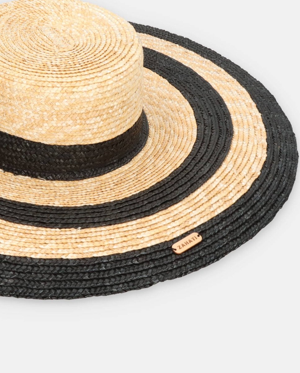 Sombrero Canotier Aalto cebra negro - ZAHATI
