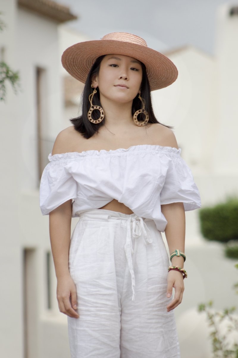 Sombrero de Paja Canotier Bicolor - ZAHATI