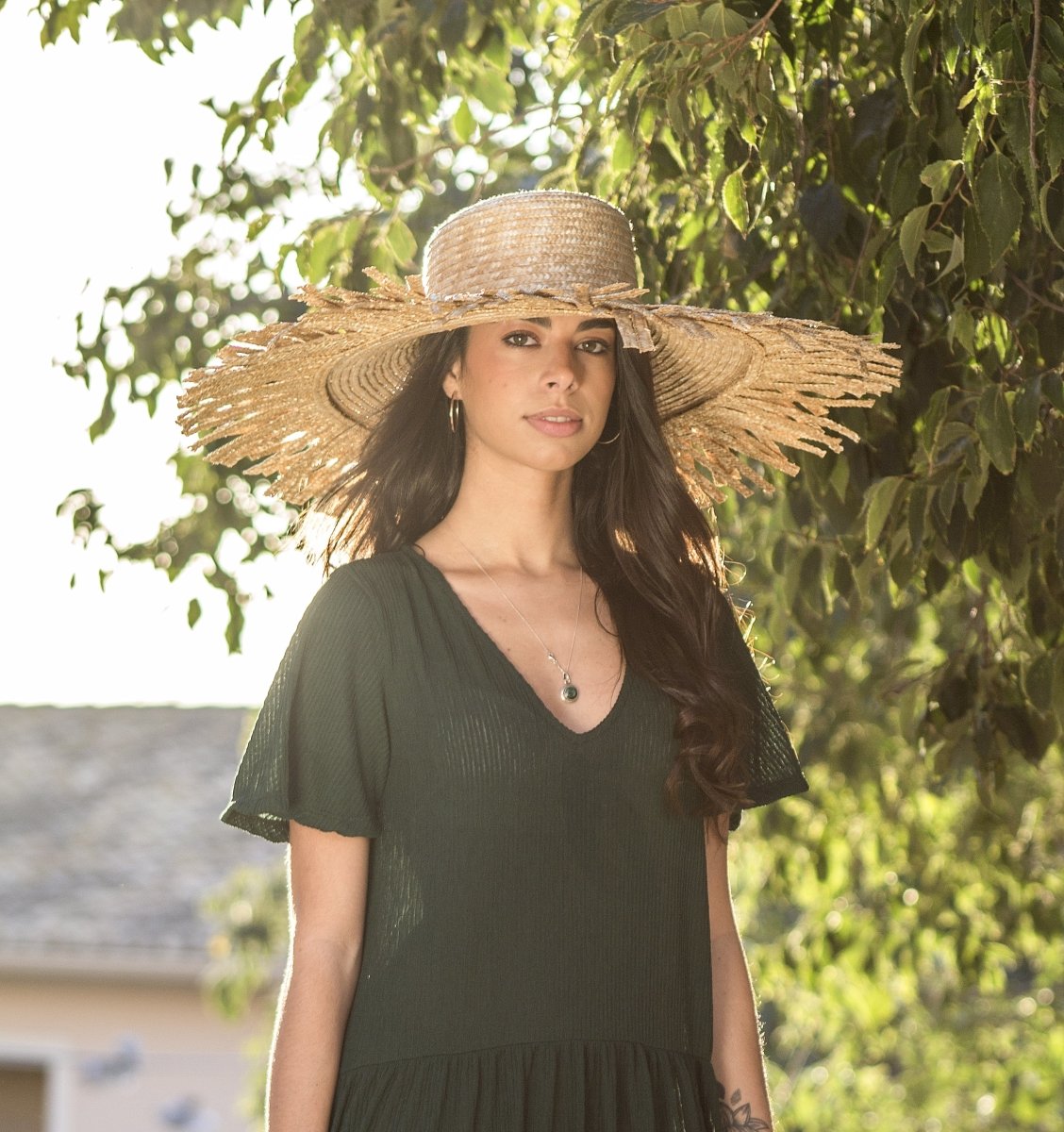 Sombrero de paja natural desflecado - ZAHATI