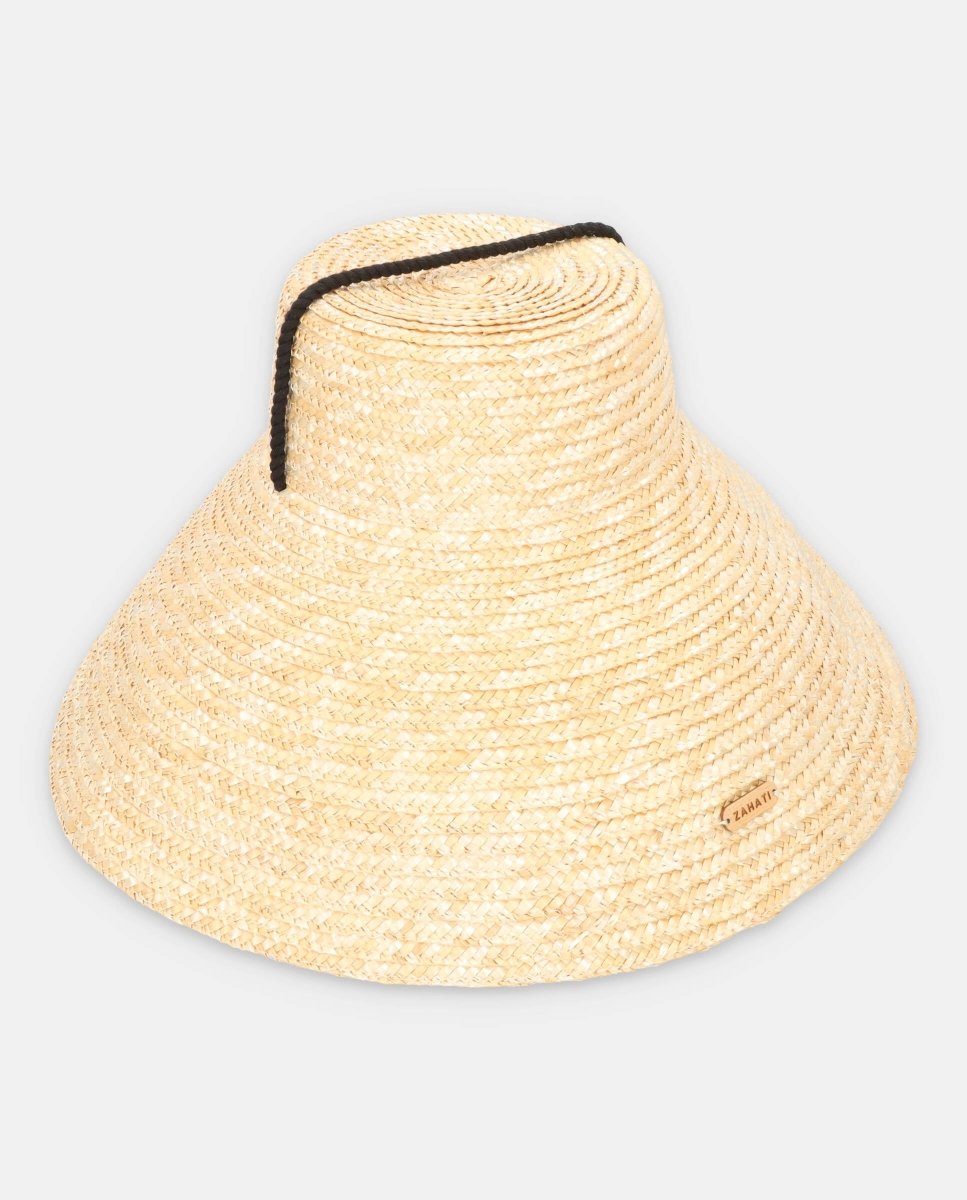 Sombrero Pom-Pin de paja natural de trigo - ZAHATI