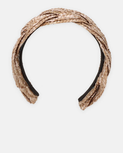 High braided straw headband