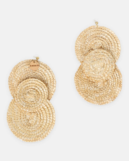 Maxi-Natural Straw Earrings