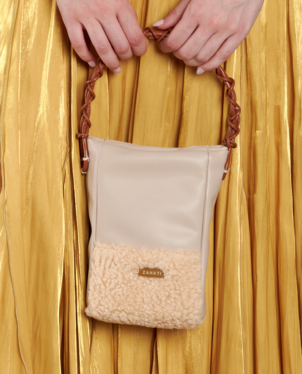 Bolso Zig-Zag teddy + champagne