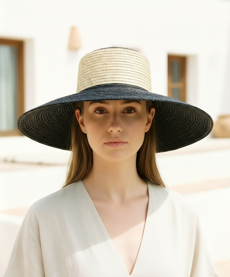 Sombrero Cuchi bicolor negro y natural